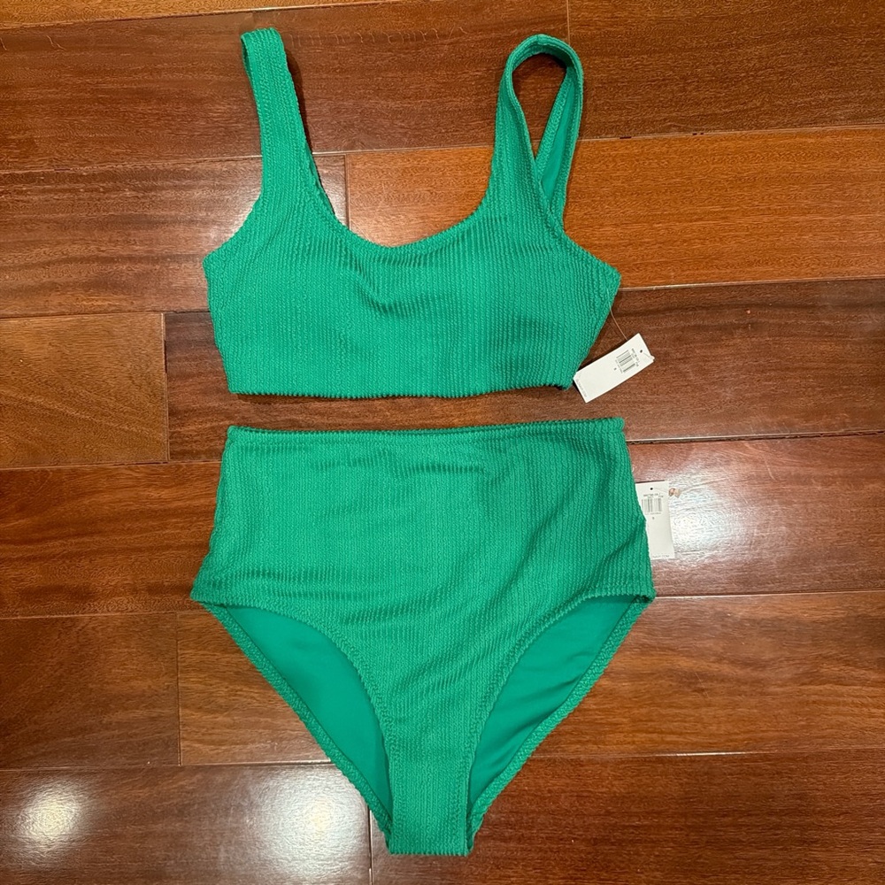 Old Navy Emerald Green Ribbed Bikini Set